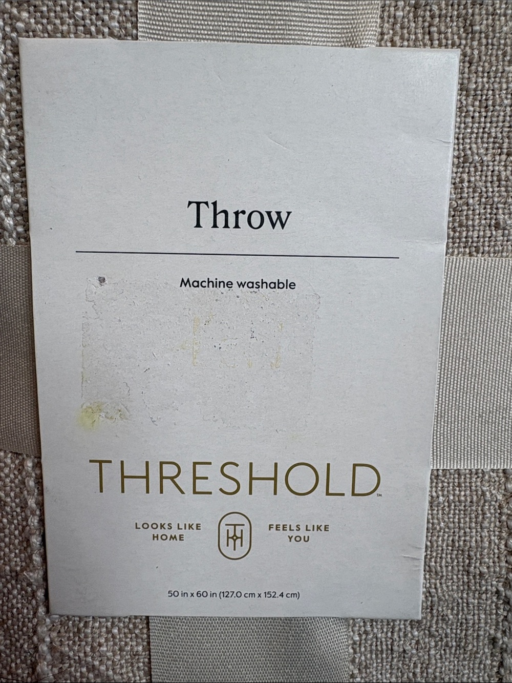 Threshold Lightweight Woven Blanket Neutral Fringe Throw 50x60” NEW - Picture 4 of 6